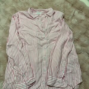beachlunchlounge Pink and White Striped Top